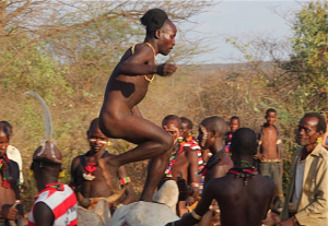 Hamar Bull Jump near Turmi, Ethiopia