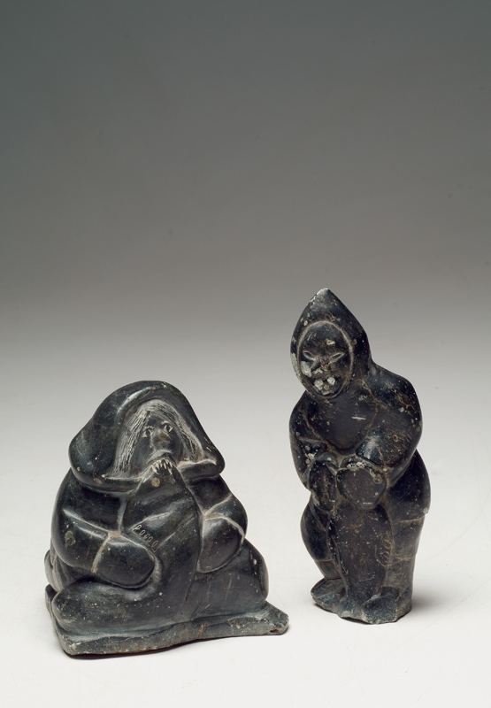 Two Eskimo Soapstone Figures