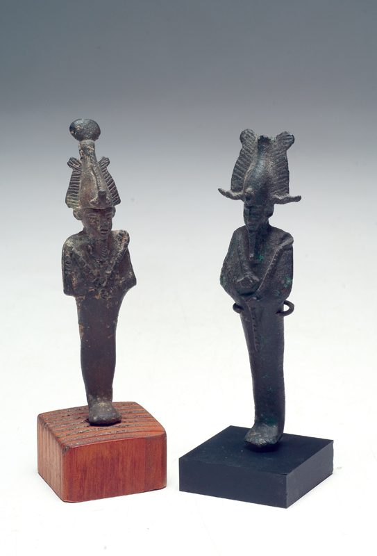 Two Bronze Osiris Figures