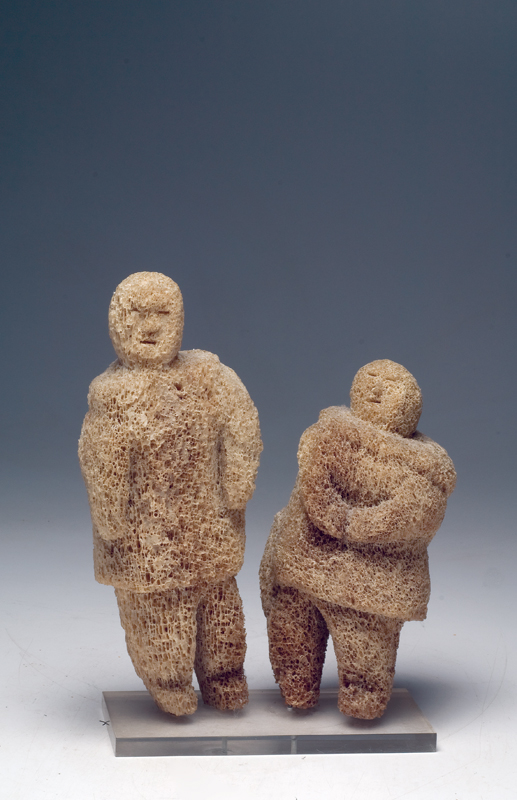 Pair of Carved Eskimo Figures