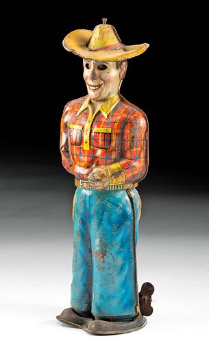 Mechanical Tin Cowboy Toy from Germany