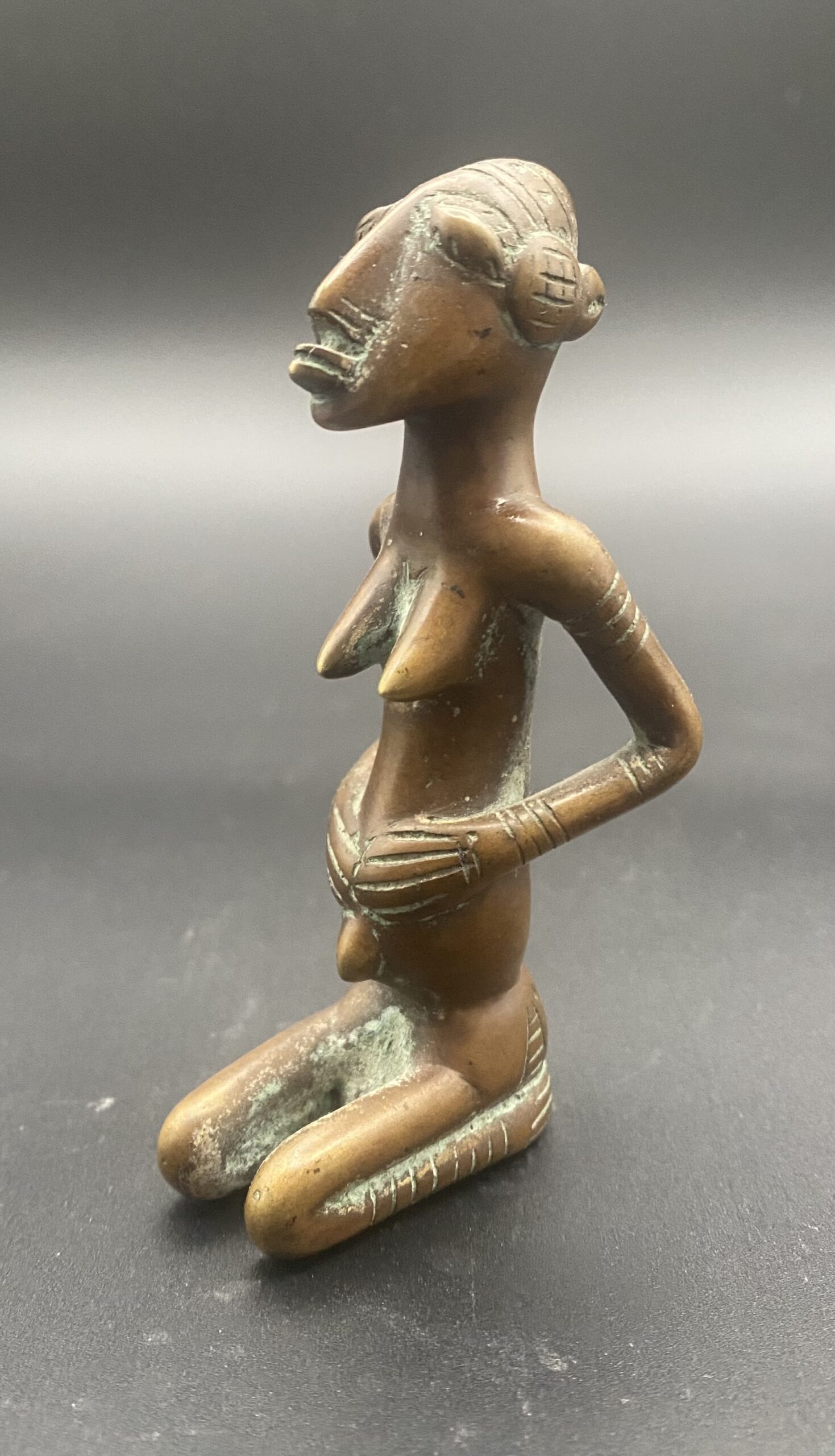 Mali Bronze Kneeling Figure