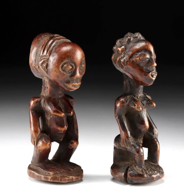 Kuba/Luba Culture Wooden Female Figures